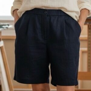 Eileen Fisher  100% Organic Black Linen Shorts (Size M) sustainable
